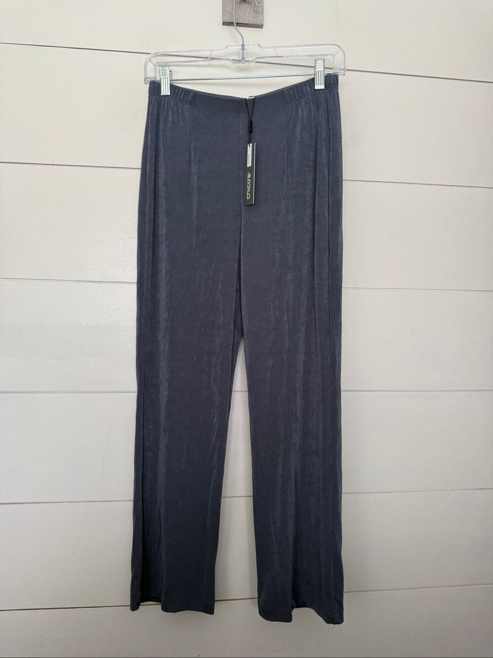 Chico’s Women’s 0P Soft Slate Grey No Tummy Travelers Slinky Pants New
